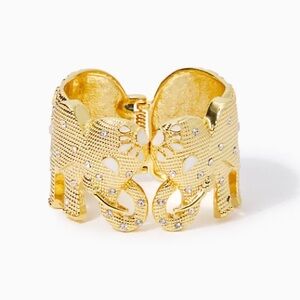 NWT Lilly Pulitzer Gold Elephant Cuff Bracelet